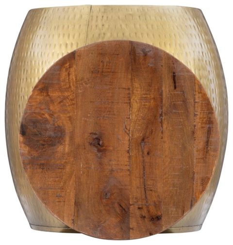 Home Square 2-Piece Set With Metal Drum Table And Drum Side Table ... in A Closer Look at the Elegant Home Square Silver Drum Table Collection